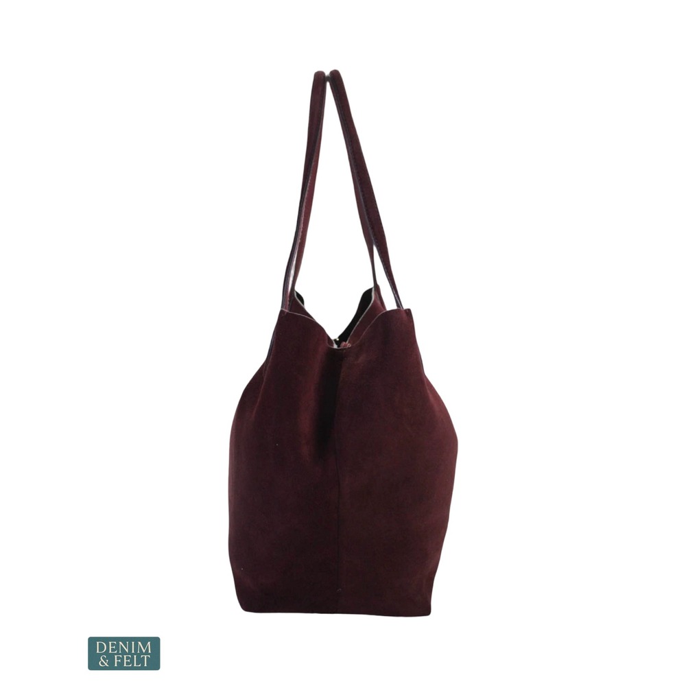 Madewell The Shopper Tote Soft Grain Suede Dark Carob Oversized Shoulder Bag - Picture 9 of 14